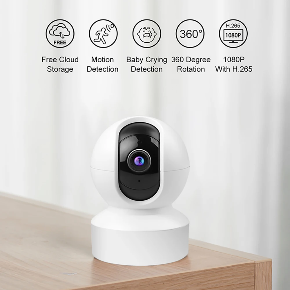 2MP 1080P icsee/V380Pro Outdoor Wireless PTZ  IP Dome Camera IR Night Vision Cry Detection Home Security Alarm Baby Monitor