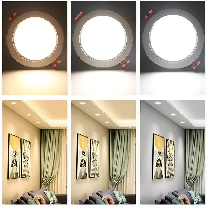 DC12V Downlight Led Tegangan Rendah 8W Lampu Langit-langit Tersembunyi Perahu RV 6500K Lampu Panel Led Putih Siang Hari (Paket 4 Buah)