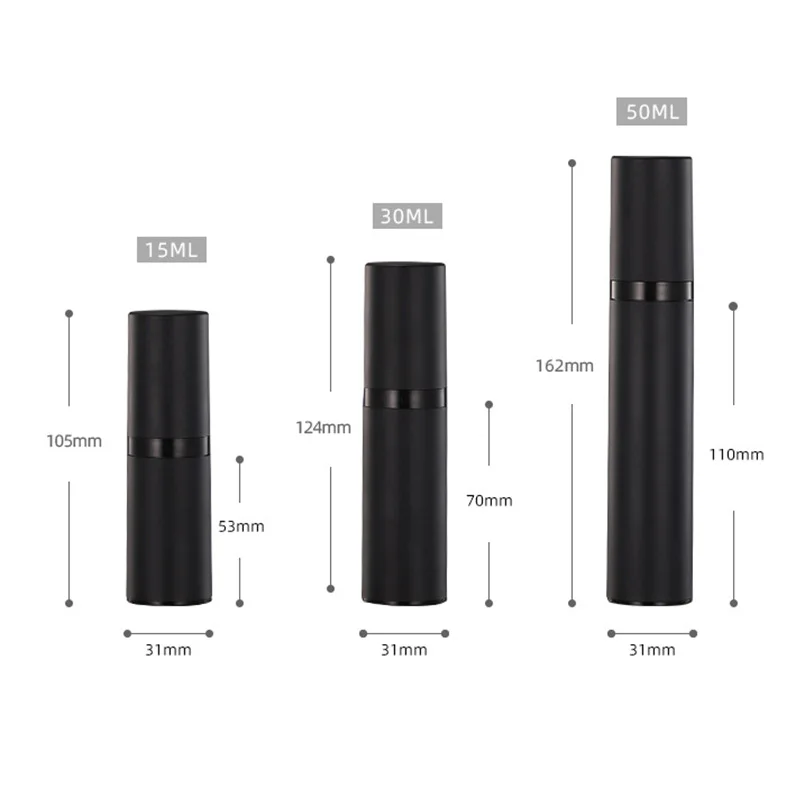 Plastic Pump Bottle 15ml 30ml 50ml Vacuum Pump Bottle Travel Bottling Container Black Lightproof Airless Spray Bottle Lotion - Image 5