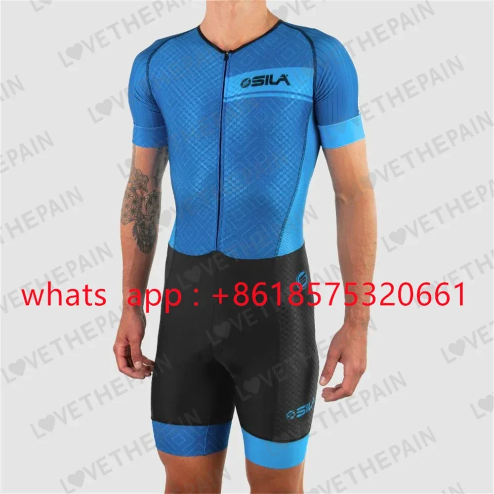 sila cycling Inline Speed Skating Roller Skating Practice Competition Suit Sportswear Short Sleeves Skate Set Swimming Skinsuit