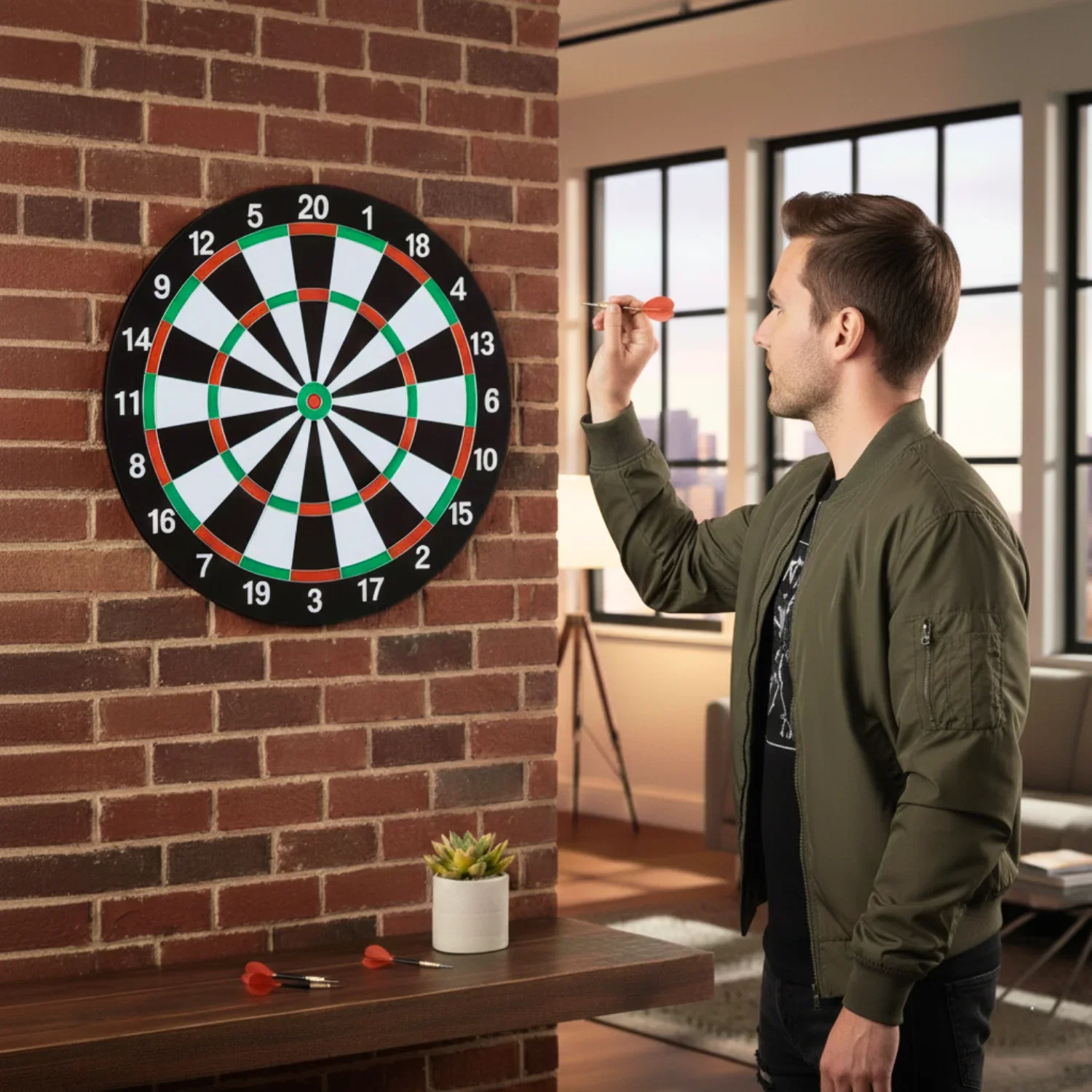 

Indoor Entertainment Dart Set 12 Inch Dart Board (4 Darts) for Party And Family Games Easy Storage And Hanging Gathering Gifts