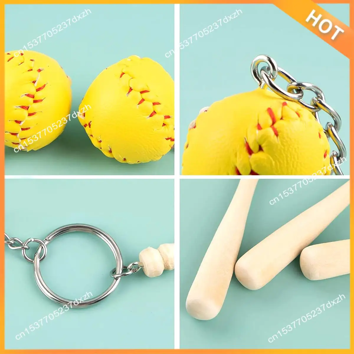 

A43M 12 шт. деревянная бейсбольная бита с мини-бейсбольным брелком спортивный брелок для командных подарков