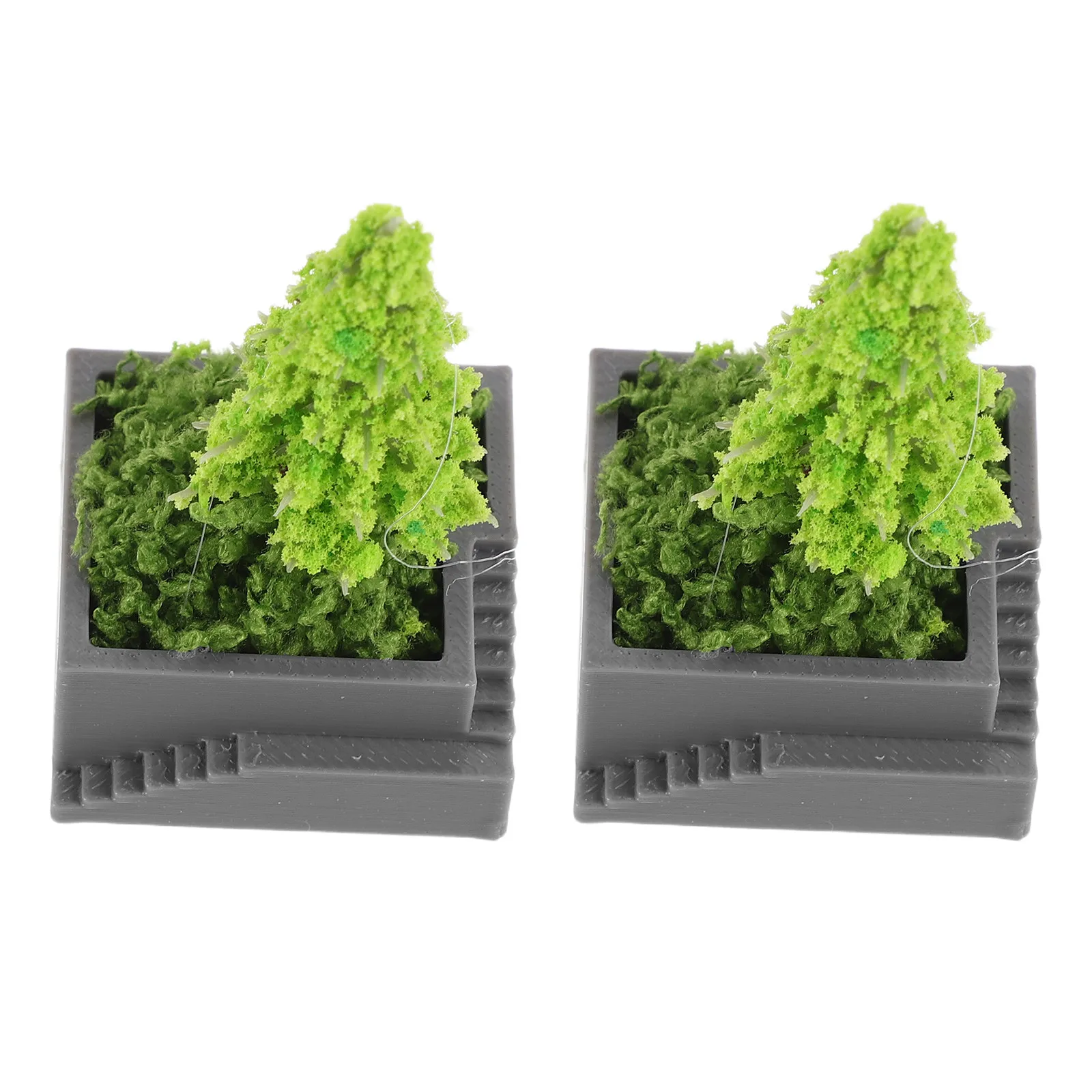 2Pcs Mini Pine Trees Miniature Artificial Greenery Bonsai Ornament for Dollhouse 1:12 1:6 DIY Scenery Craft Decoration Landscape