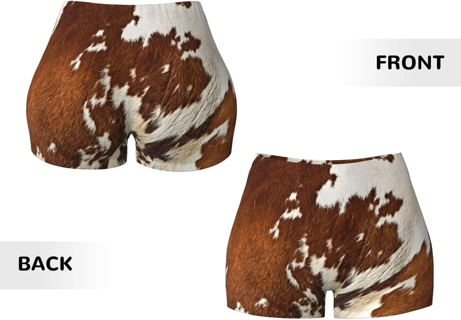 Pantaloncini da allenamento da donna con stampa in pelle di vacchetta rossa e bianca Pantaloncini da palestra atletici elastici Yoga estivo a vita alta senza cuciture