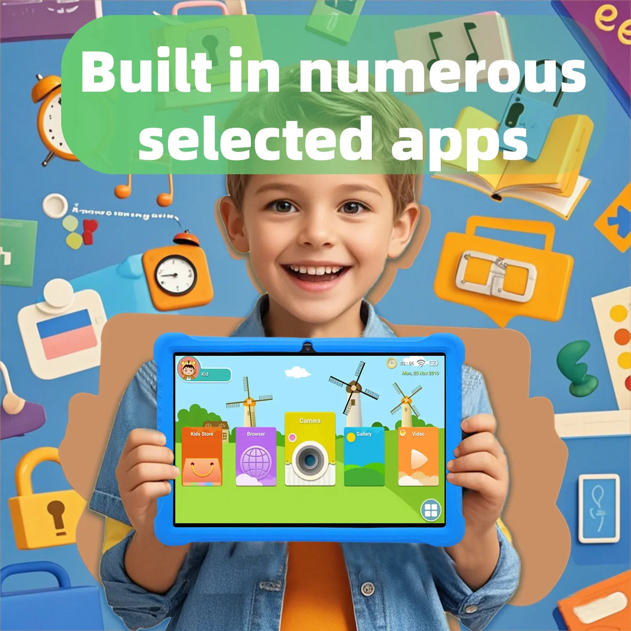 Kids Tablet 10.1 Inch Android Learning Education Games Tablets, with Parent Control ,  Expandable ，Children's Gifts