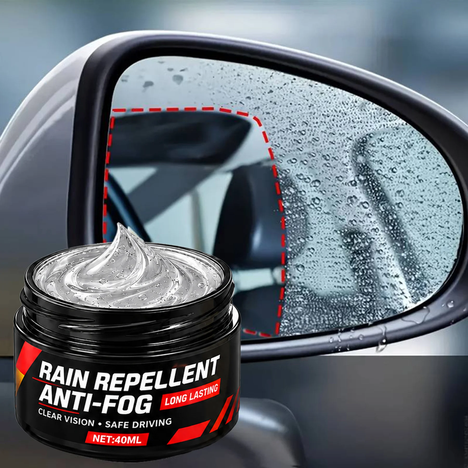 Nano‑Glass Rain‑Repellent Cream, rain‑proof and anti‑fog cream for car glass, helmet, windshields and interior glass