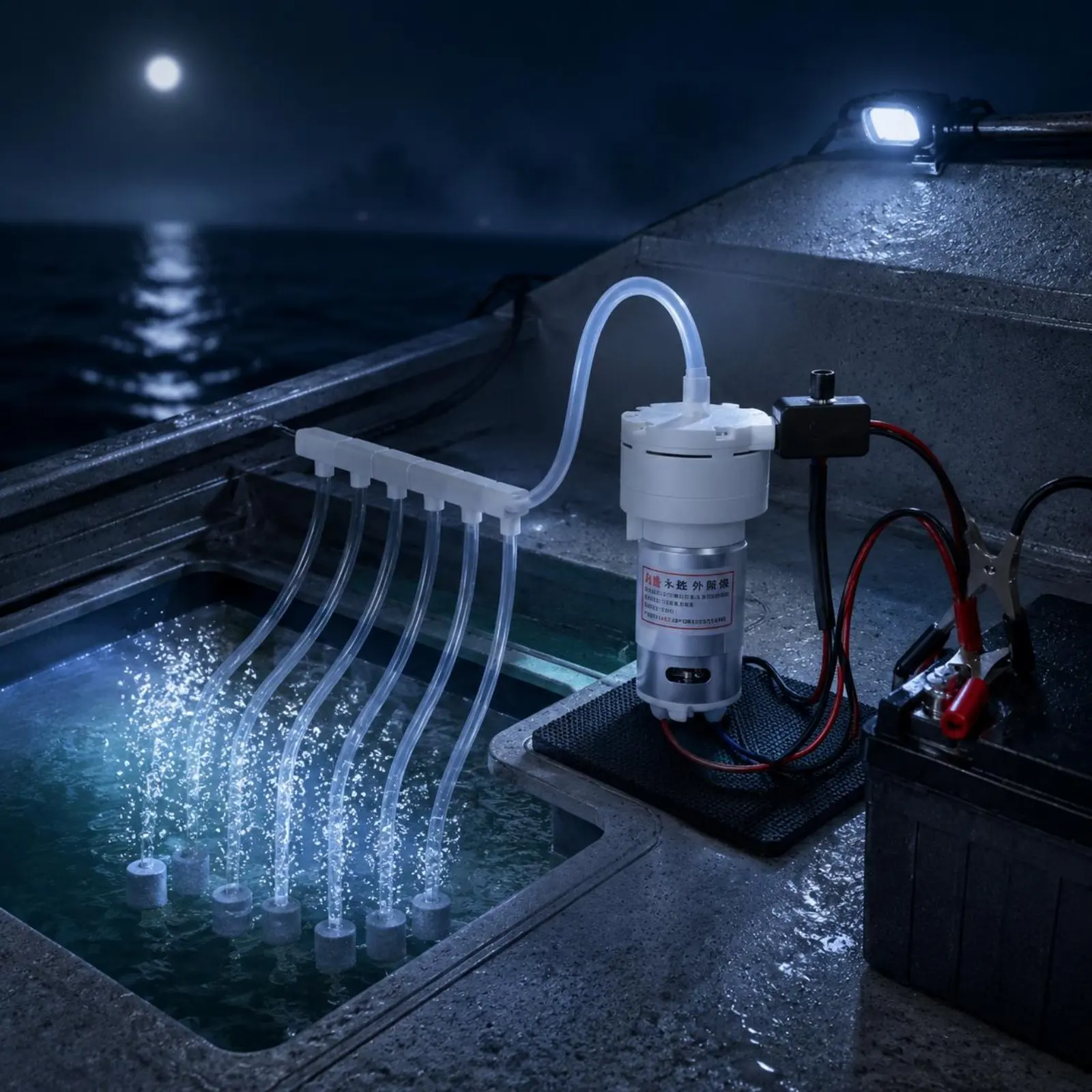 12V Battery Clip Aerator High Air Output Car Aquatic Aeration Pump Aquatic Gear for Vehicle Use