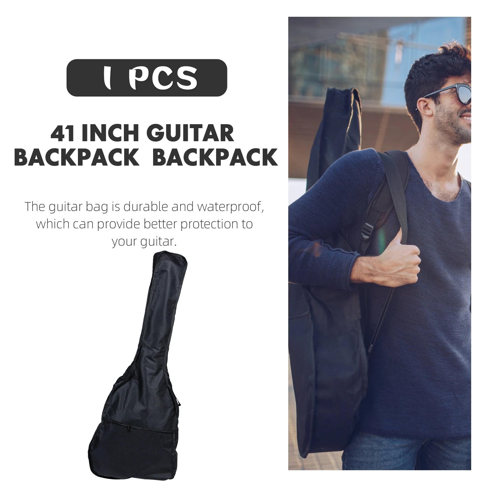 

Acoustic Guitar Bag Backpack Waterproof Oxford Cloth Durable Storage Pouch Black Design Extra Bags For Accessories Guitar