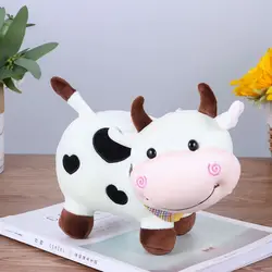 Cute Cartoon Little Color Cow Doll 28cm Super Soft Calf Plush Toy with Scarf Kawaii Bull Doll Great Gifts