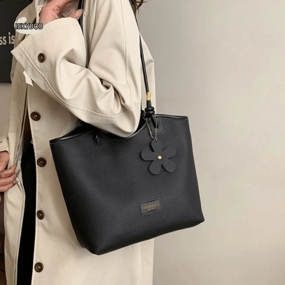 

Retro Women's Shoulder Bag Large Capacity PU Leather Single-shoulder Bag Waterproof Lightweight Shopping Handbag Work Travel