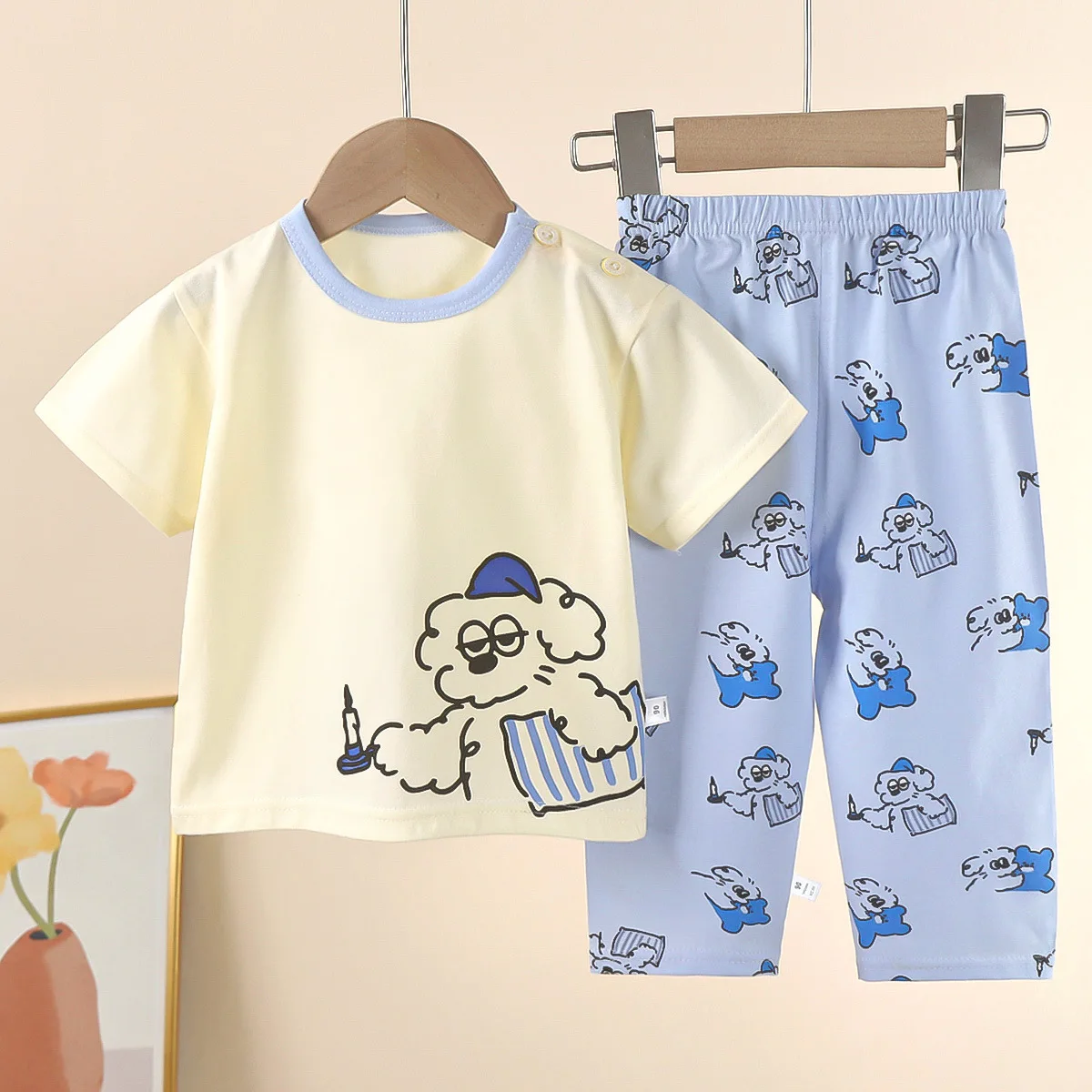 Children Underwear Set Pure Cotton Summer Autumn New Boys Long-sleeved Pajamas Girls Home Clothing Children\'s Clothing