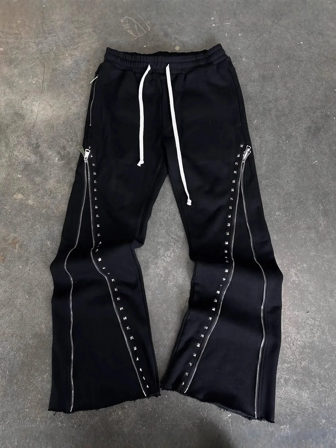 Y2k винтажные готические эстетические осенне-зимние брюки в стиле панк на молнии, уличная одежда, стиль, нишевые модные свободные брюки унисекс в стиле ретро