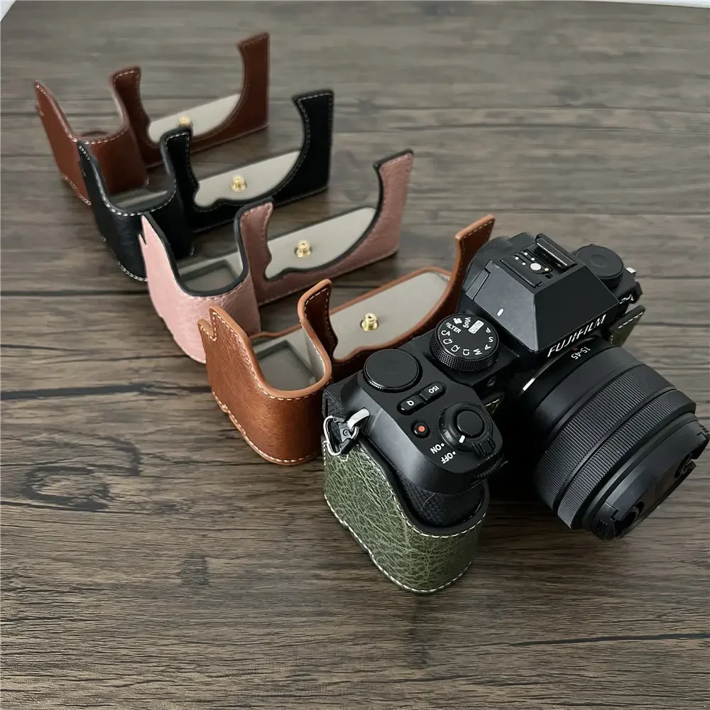 Camera Half Case for Fujifilm XS20 Fuji X-S20 PU Leather  Bottom Opening Cover