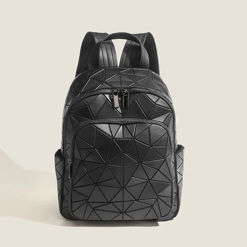 New Korea female Backpacks Women Large Capacity Geometric Backpack Bag Female Drawstring Holographic Backpack School Bag