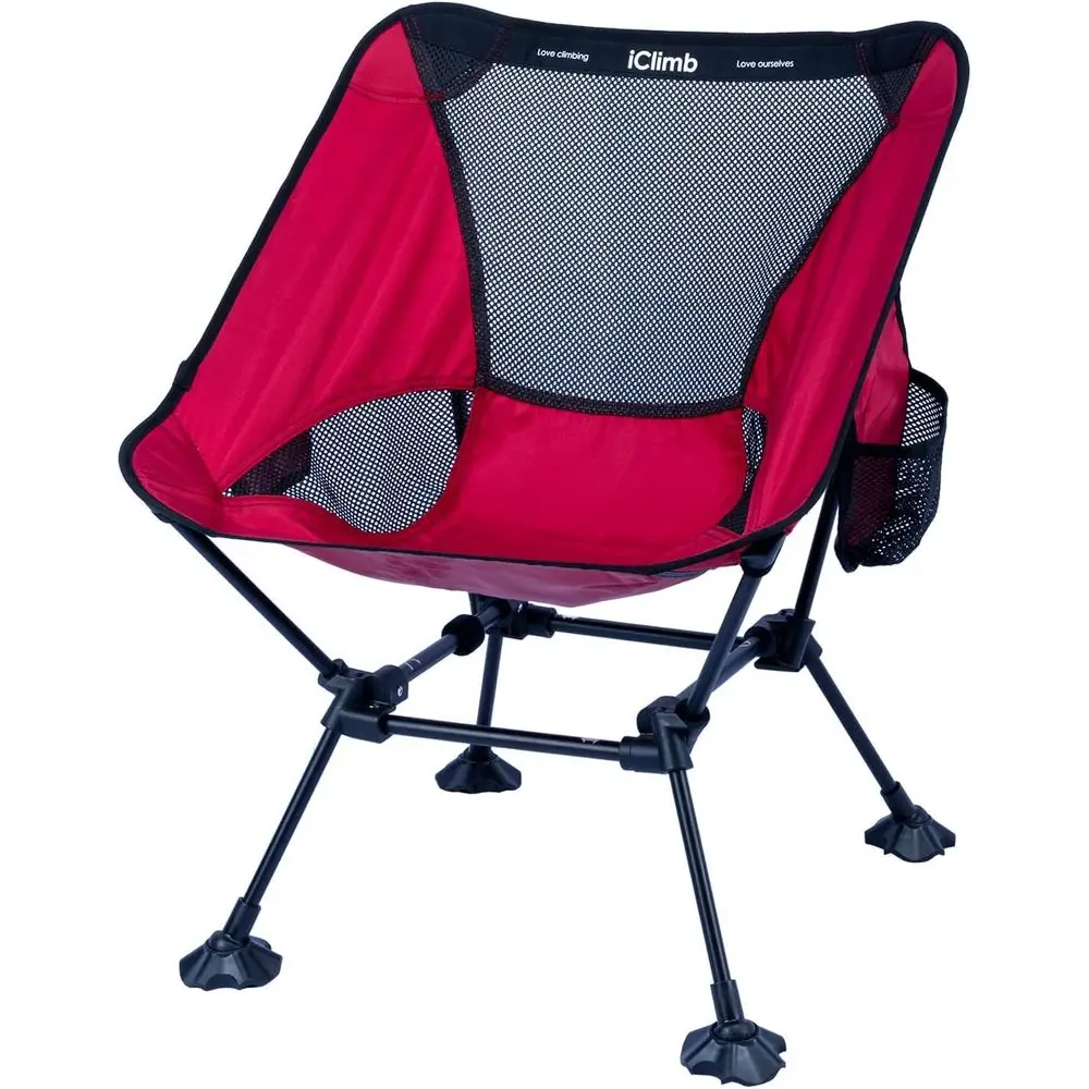 

Ultralight Compact Camping olding Beach Chair with Anti-Sinking Large eet and Back Support Web(Red - Squar- 2PC)