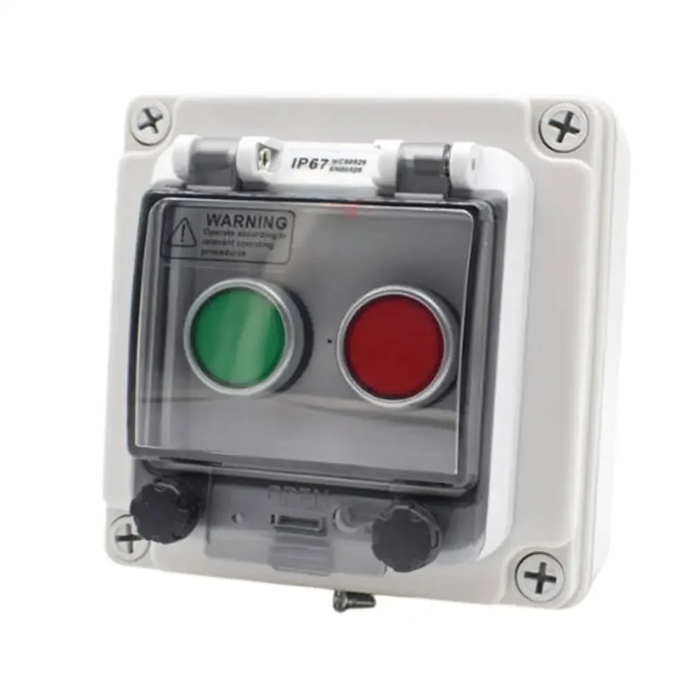 

Button Box Self-reset Push Button Switch With Waterproof Cover Outdoor Switch Button Box Self-reset Push Button Switch Tools