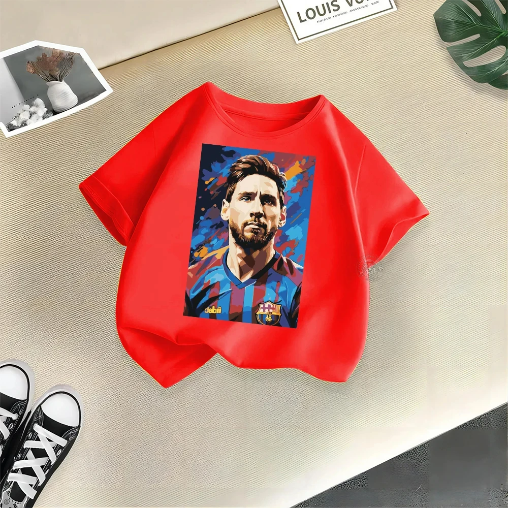 Boys and Girls Cotton Casual T-Shirts Round Neck Tops for Outdoor Sports Football Clothing Cute Kids Summer T Shirt