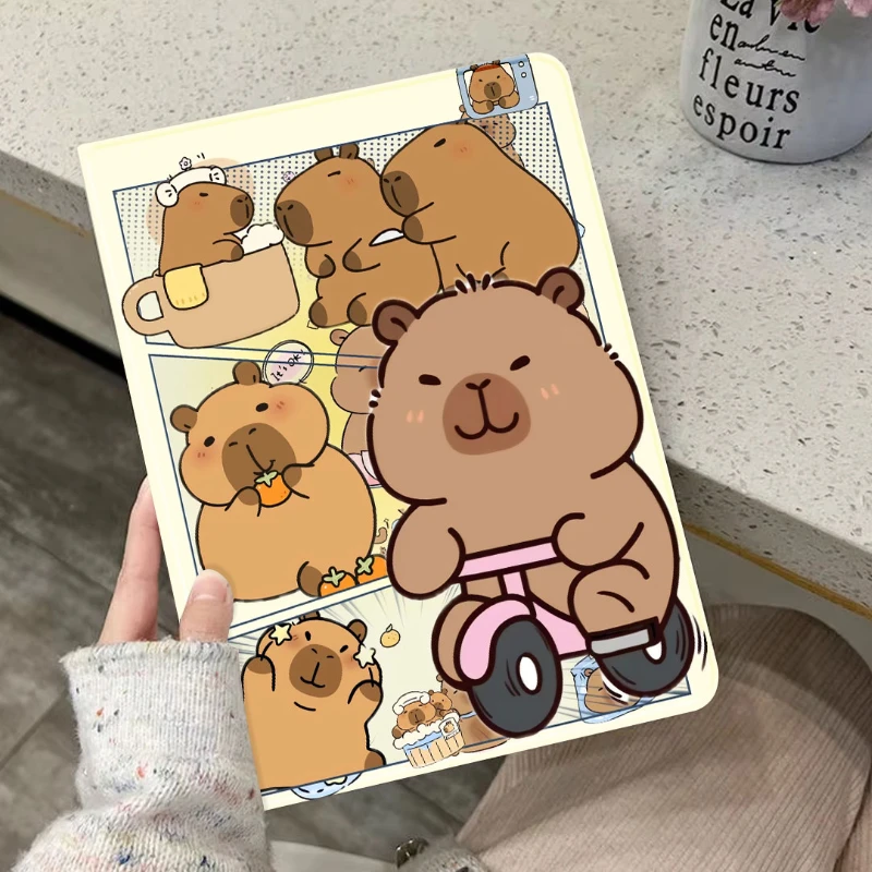 

With Pencil Holder Cover for Ipad 10th Generation Case 7 8 9th 10.2 Funda Cover Ipad Mini6 8.3 Ipad 5th 6th 9.7 Kapybara Shell