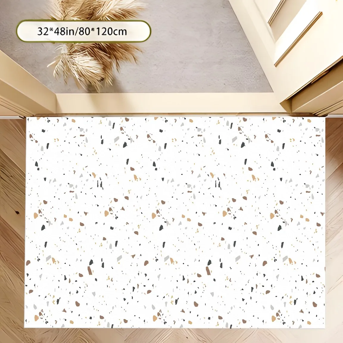 Fine Speckled Terrazzo Rug, Modern Minimalist Carpet for Living Room Bedroom, Home Decor