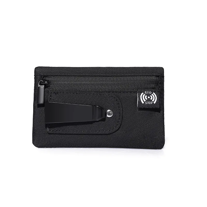 1 x Mini-Geldbörse, einfache Stofftasche mit Reißverschluss und Gürtelclip, nicht geflochtener RFID-blockierender Geldbeutel-Organizer für Bargeld und Münzen – Detail 11