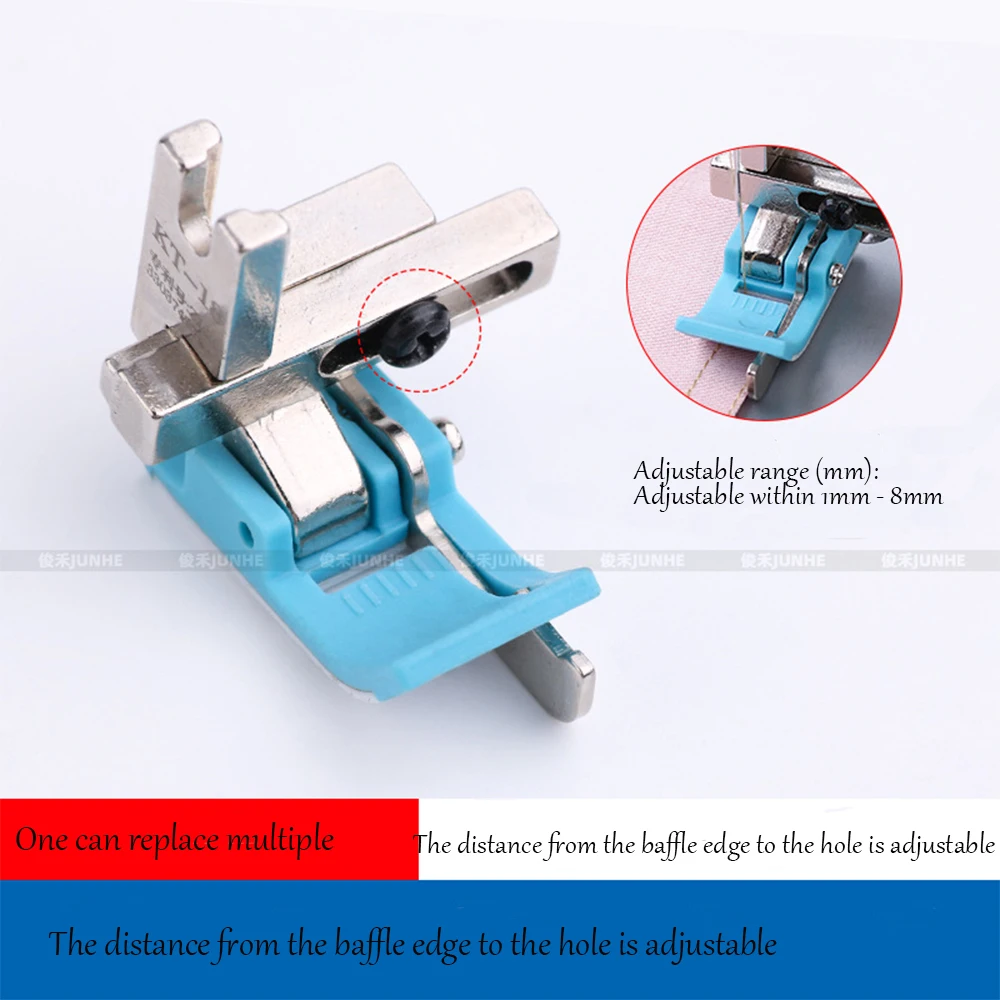 1/5Pcs Computerized Flatbed Sewing Machine KT-18 Adjustable Knife-equipped Plastic Presser Foot, Left/Right Seam Allowance