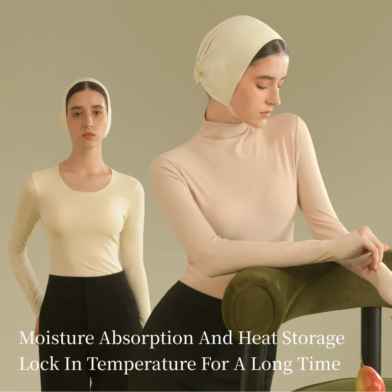 SUJIIN Thermal Underwear Set Women 2 Pieces 2024 Winter New Turtleneck Thermals Tops Ladies Long Johns Anti-Static Woman WC051