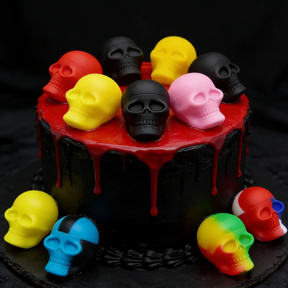 

5Pcs 3ML Skull Silicone Container Non-Stick Oil Wax Storage Box Smoking Accessories