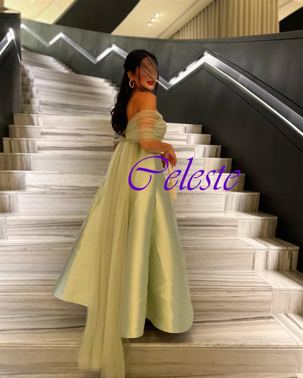 Customized Strapless Sleeveless Satin Ankle Length A-Line Evening Dress Exquisite Party Dresses Sparkly Special Occasion Gowns