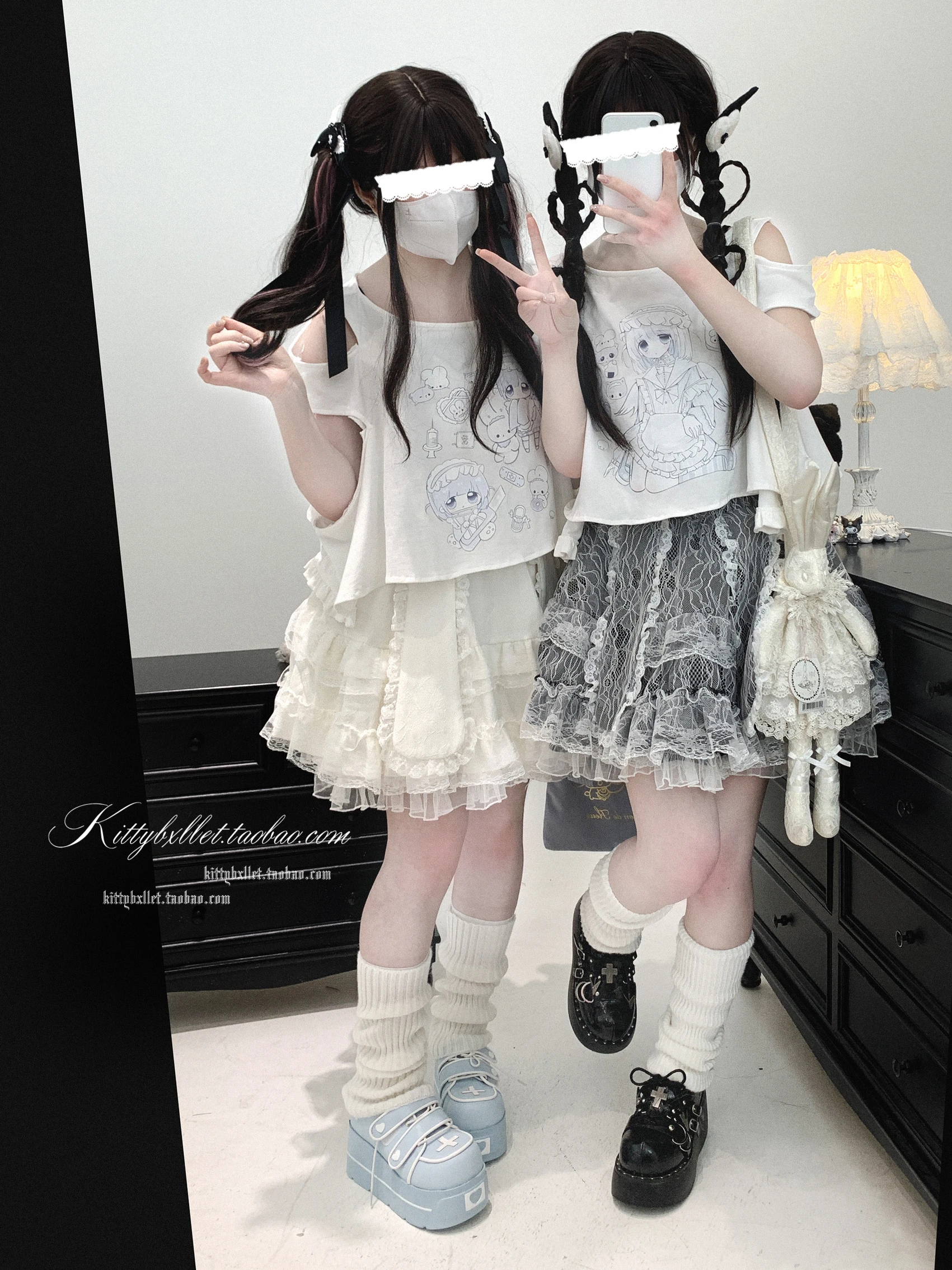 Damska koszulka letnia z nadrukiem kreskówki subkultury, odkryte ramiona, krótki rękaw, okrągły dekolt, słodka dziewczyna, uniwersalna, codzienna bluzka.