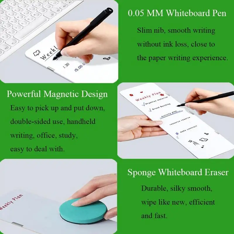 1PC Dry Erase Magnetic Message Board For Computer Monitors Side Panel Monitor Memo Board Writing Record Message Board Remind