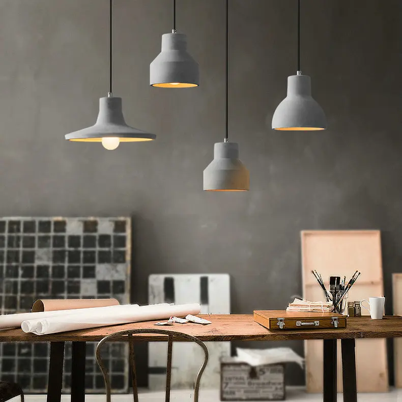 

Cement chandelier Nordic industrial wind restaurant light modern simple bar lamp retro milk tea shop tea room chandelier