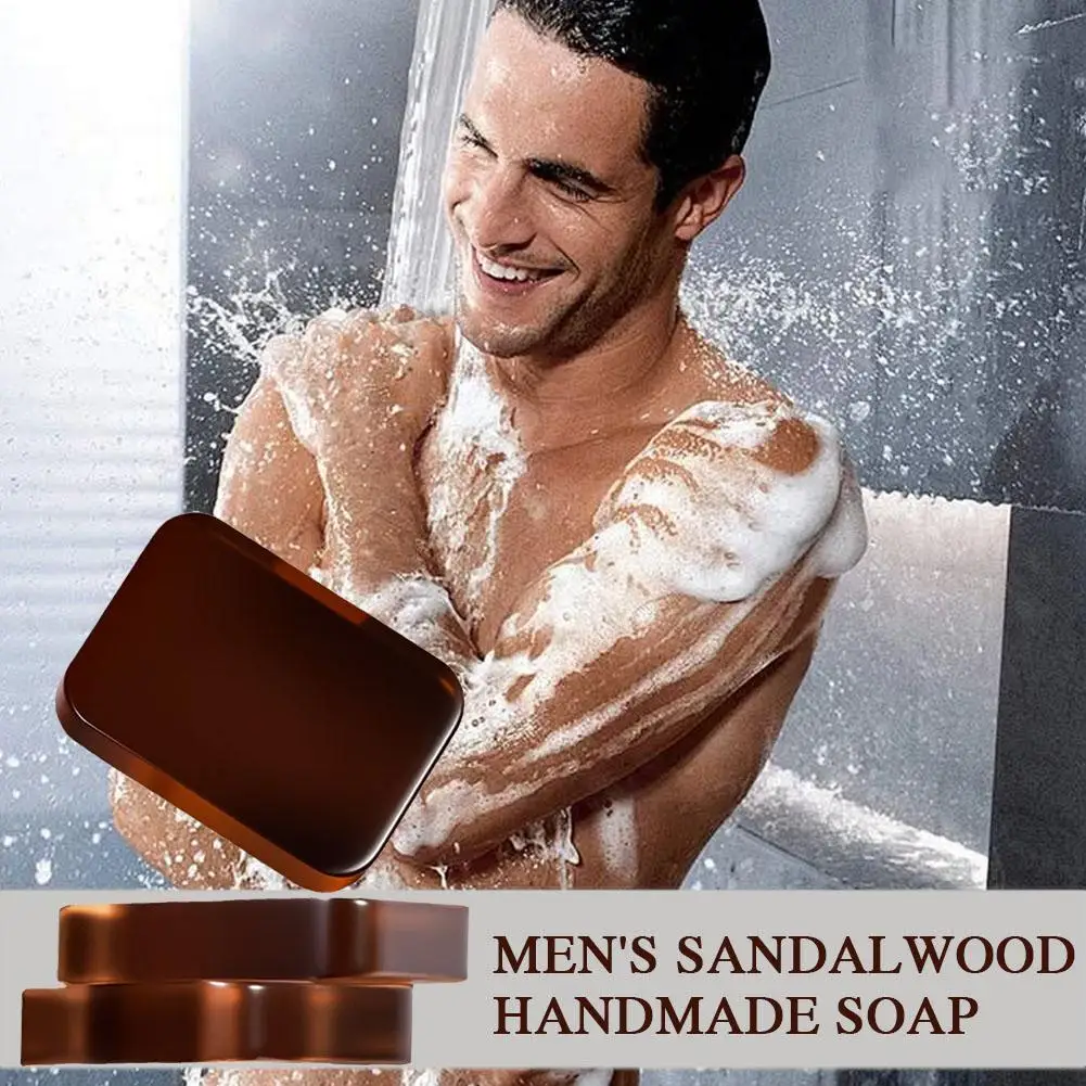 Men's Sandalwood Handmade Soap, three-in-one, Cleansing Soap cleanses face, hair, bathes the whole body, moisturizes1/3/6PCS