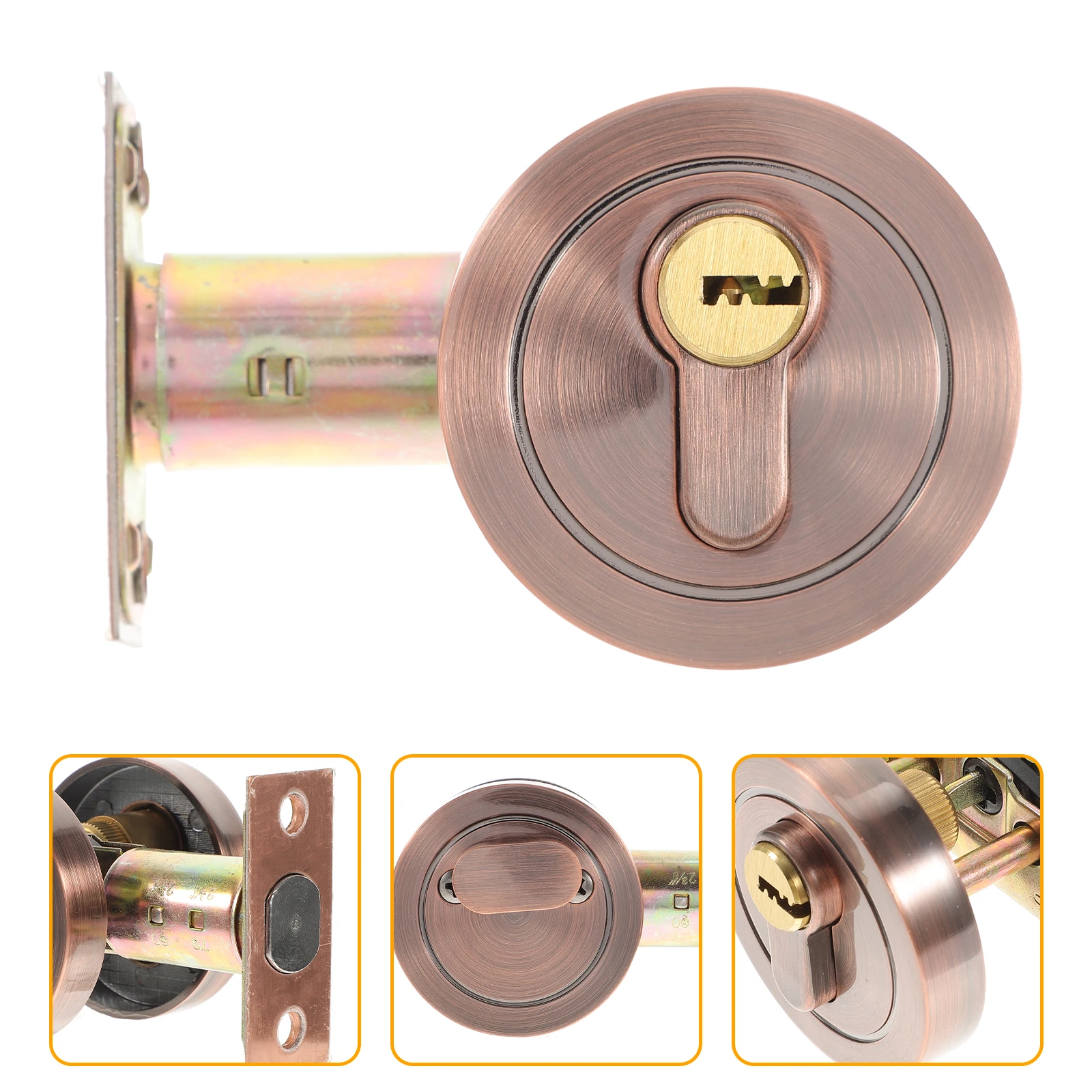 

Single Cylinder Deadbolt Keyed Entry Zinc Alloy Hidden Lock For Bedroom Front Easy Installation Durable Locks For Front Door