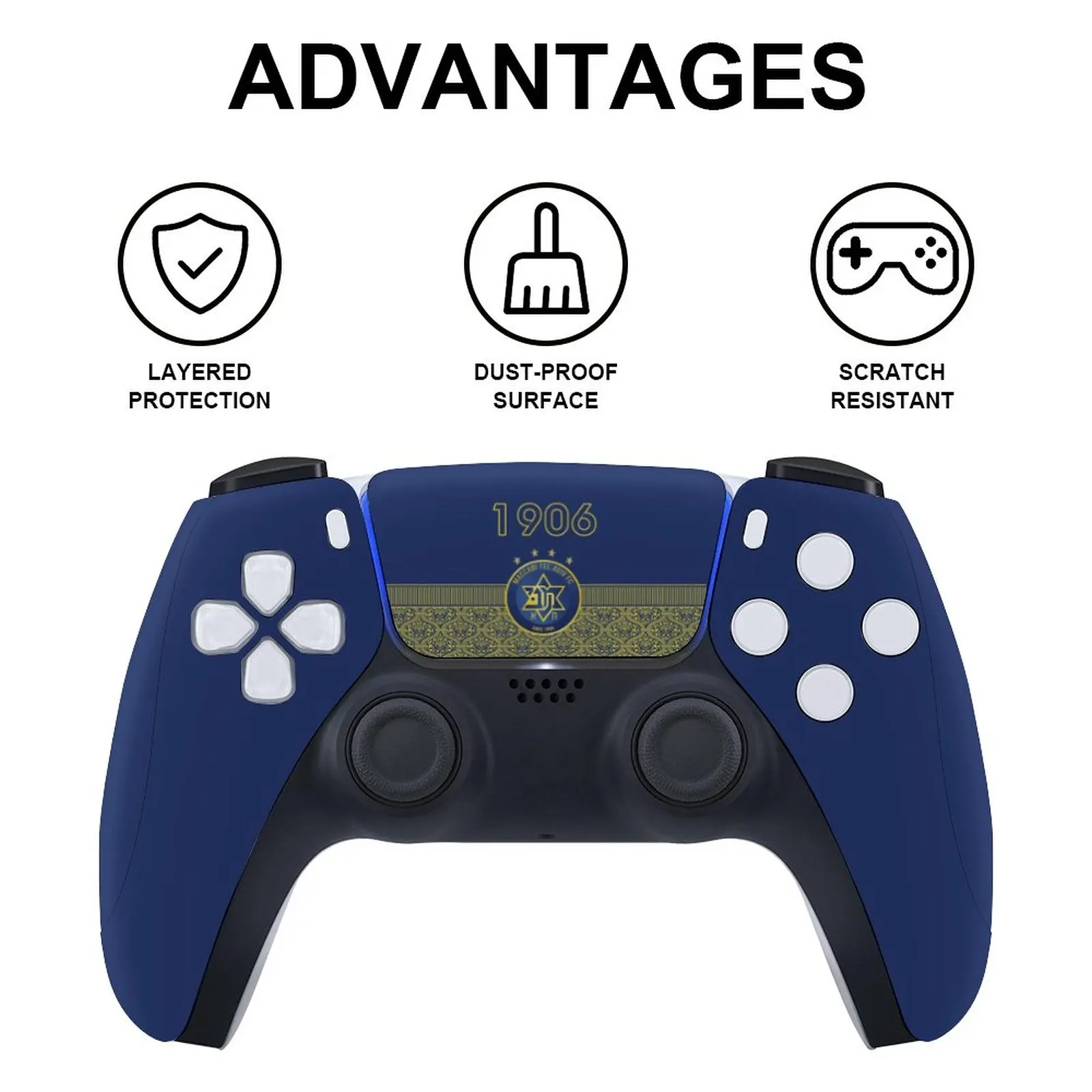 Maccabi tel aviv für ps5 game controller schutz aufkleber haut für ps5 zubehör aufkleber etui