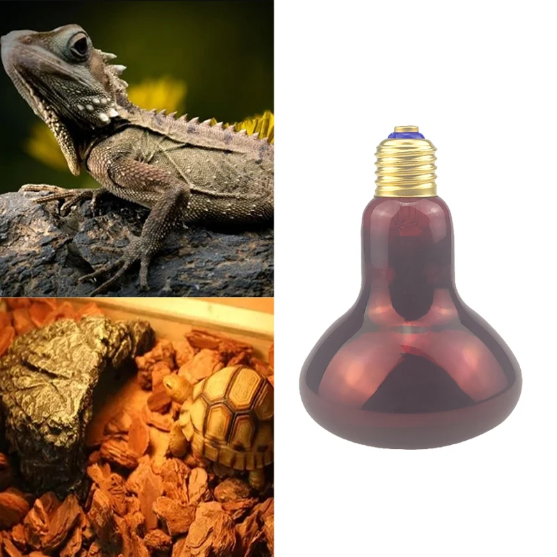 

Reptile Heat Lamp BONGBADA LED E27 UVA Infrared RED R95 110V-220V 50W/75W/100W/150W Suitable for Small Pet Snake Lizard Tortoise