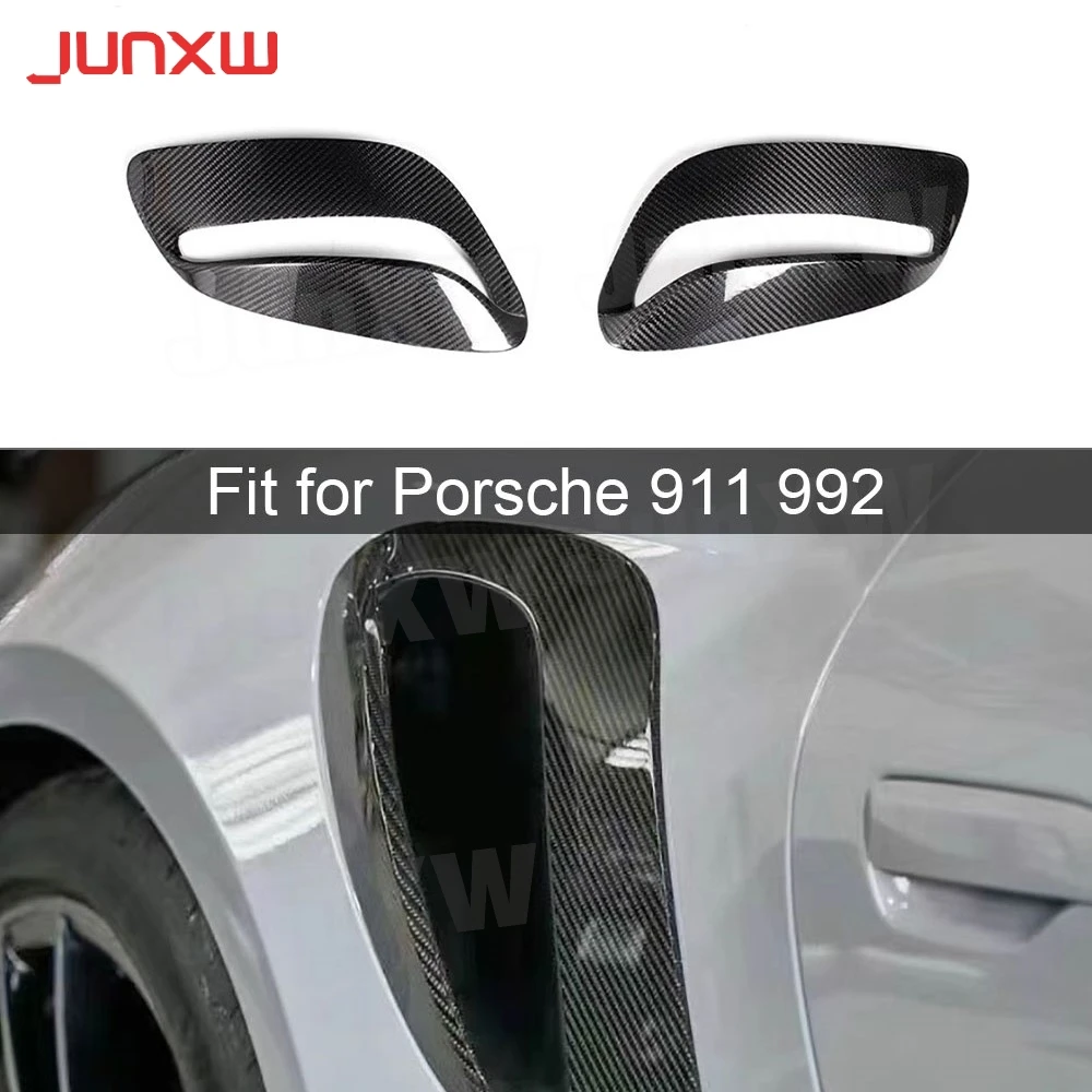 

Dry Carbon Fiber Rear Side Fender Air Vent Trim for Porsche 911 992 2019-2022 FRP Rear Air Inlet Trims Decorative Sticker kits