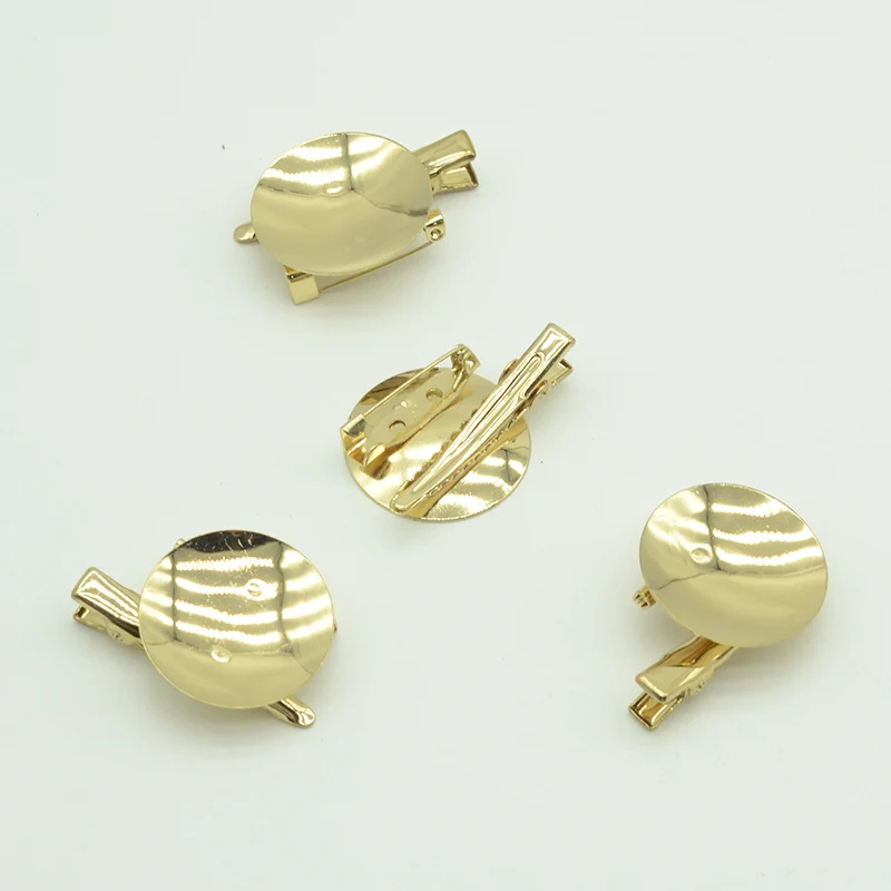 20PCS Golden 2.8cm Pads Metal Hairpin and Pin Backs Multi Uses for DIY Corsage Hair Clips Accessories