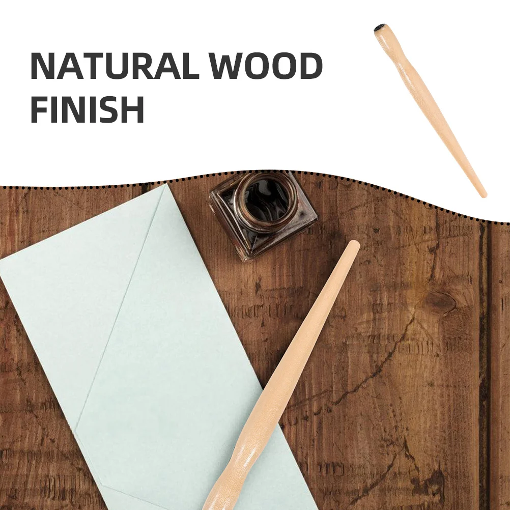 Calligraphy Pen Handle Natural Wood Finish Comfortable Grip For Drawing Writing Manga Artistic Lettering Straight Dip Pen
