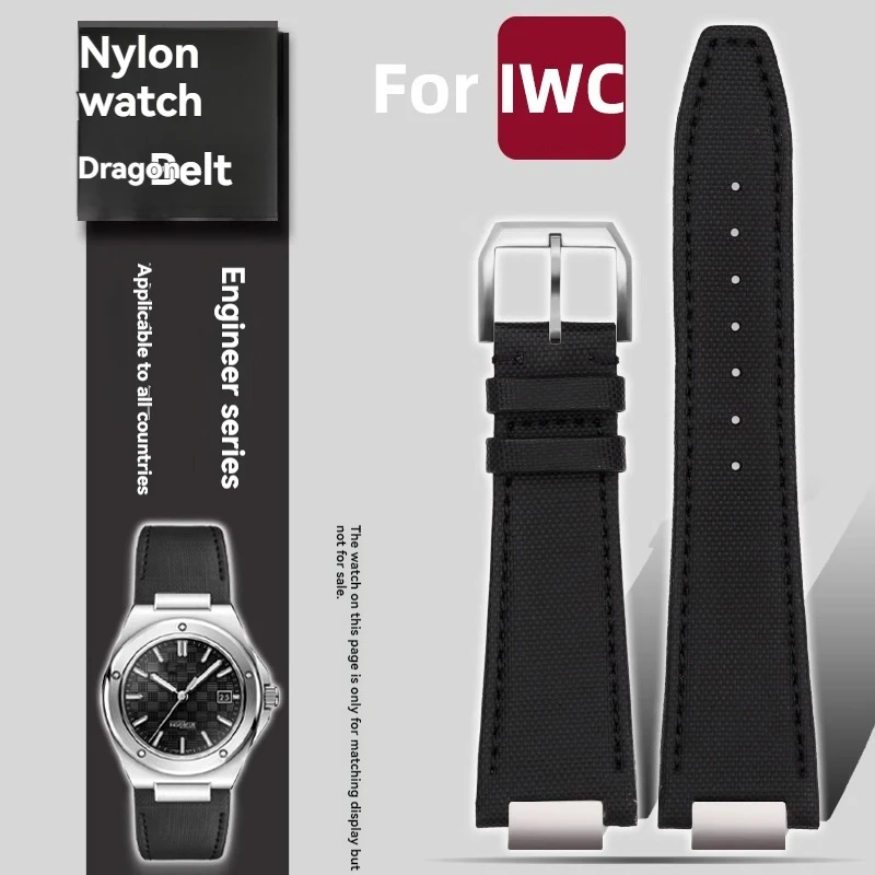 for-iwc-engineer-iw328903-iw328901-iw328902-iw328904metal-interface-watch-band-high-quality-nylon-canvas-watch-strap-24×135mm