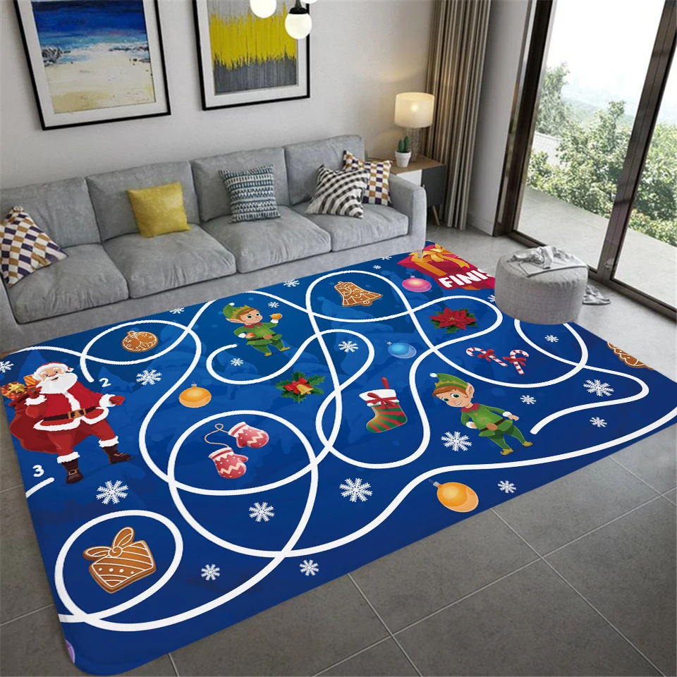 

Funny Christmas Snowman Rugs Children's Room Carpet Home Decoration Living Room Luxury Large Carpet Non-Slip Bathroom Floor Mat