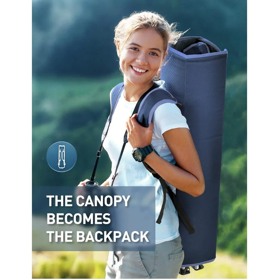 كرسي شاطئ قابل للطي مع مظلة وحامل أكواب للمغامرات الخارجية في موقع تخييم الشاطئ أو صيد السمك المتين