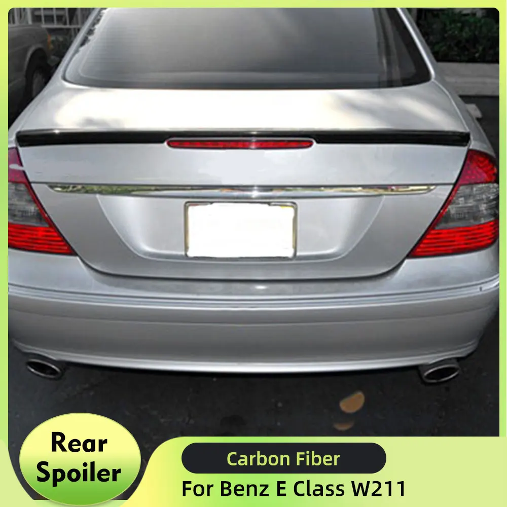 

Car Rear Trunk Spoiler for Mercedes Benz E Class W211 E55 E63 AMG 2003-2009 Carbon Fiber Rear Trunk Boot Lip Spoiler Wing