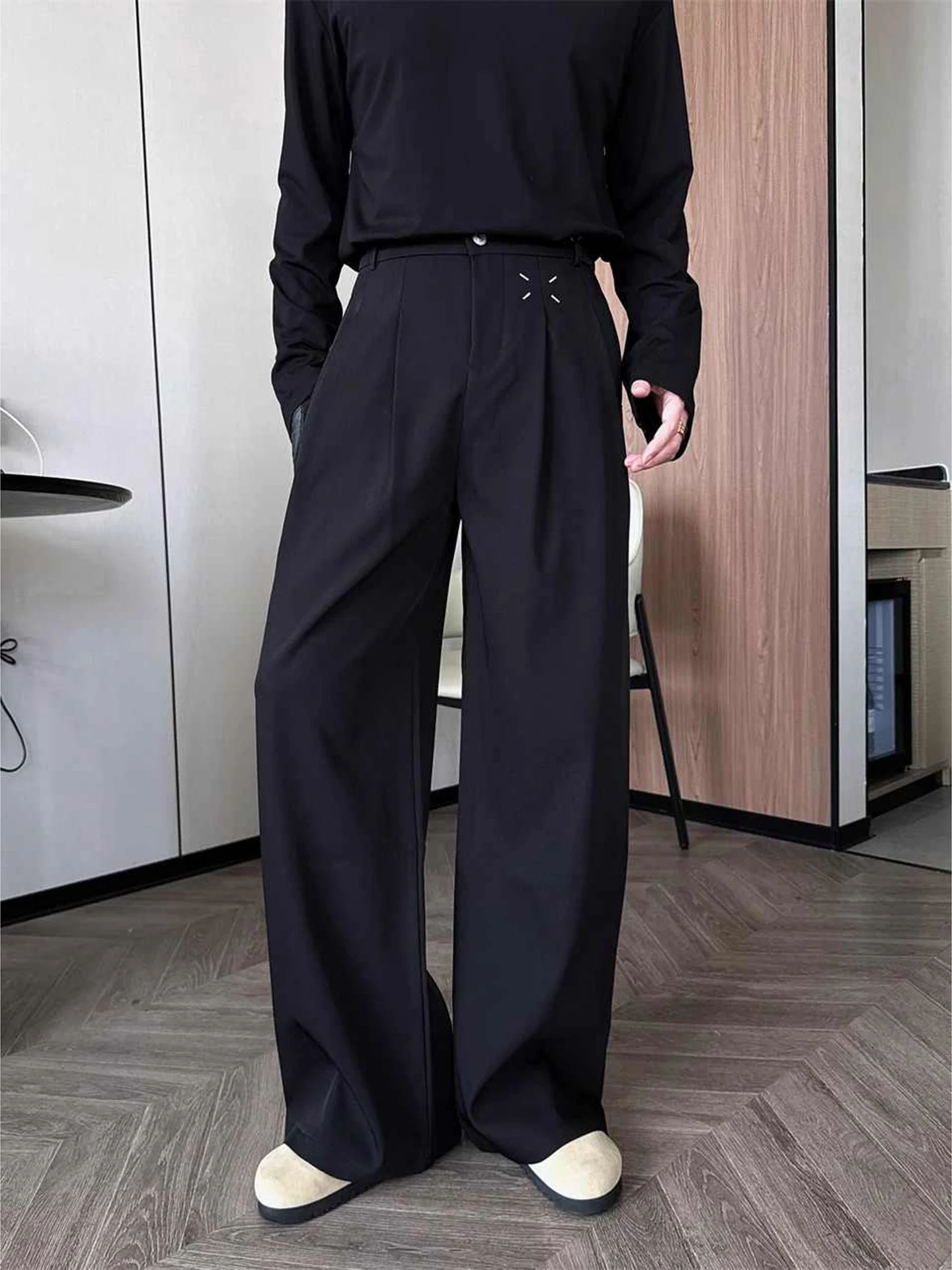 

Мужские свободные брюки с широкими штанинами, прямого кроя, повседневные, молодежные, модные, весна-осень 2026