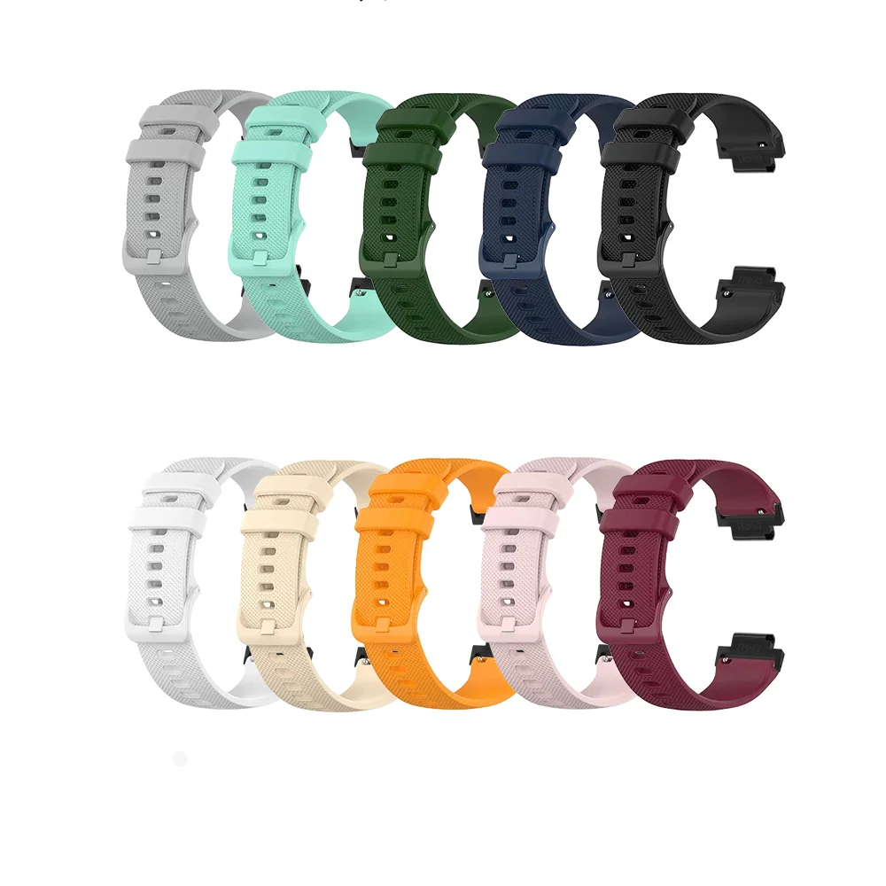 حزام ساعة سريع الإصدار لساعة Garmin 235 سوار صغير بنمط مربعات خفيف الوزن من السيليكون قابل للتعديل حزام ساعة ذكية