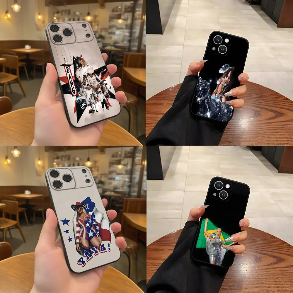 

Singer B-Beyonce Phone Case For iPhone 17,16,15,14,13,12,11,Pro,Max,Plus Black Soft Cover
