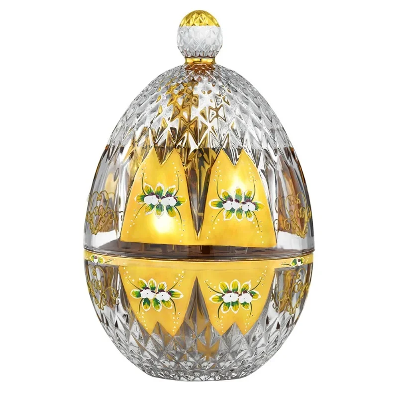 Crystal glass light luxury gold painting, knife, fork and spoon storage set