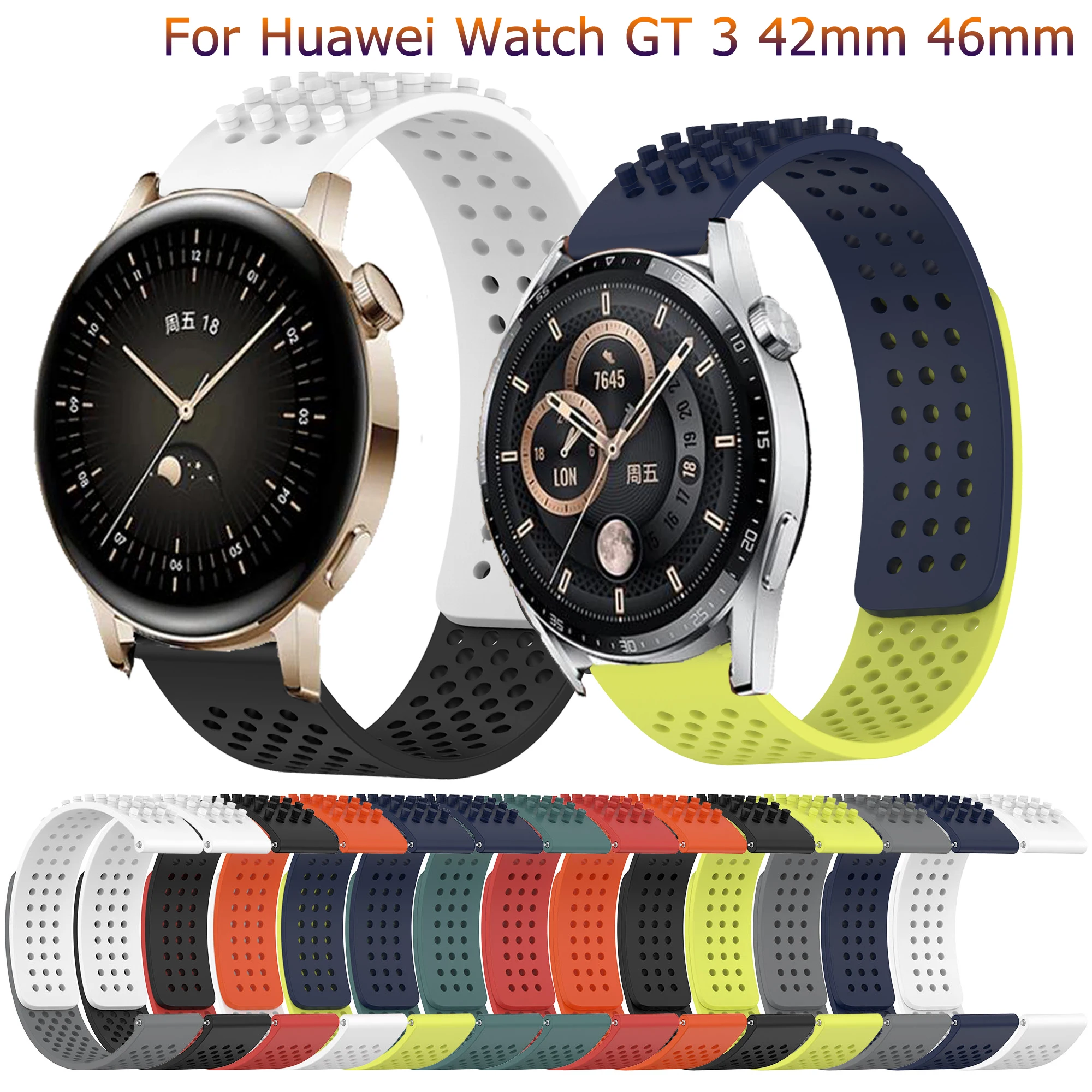 20mm 22mm Silicone Gt2 Strap for Huawei Watch GT3 GT 3 42 46mm Sport Wristband GT 2 GT2 Pro Replacement Bracelet Belt Watch Band