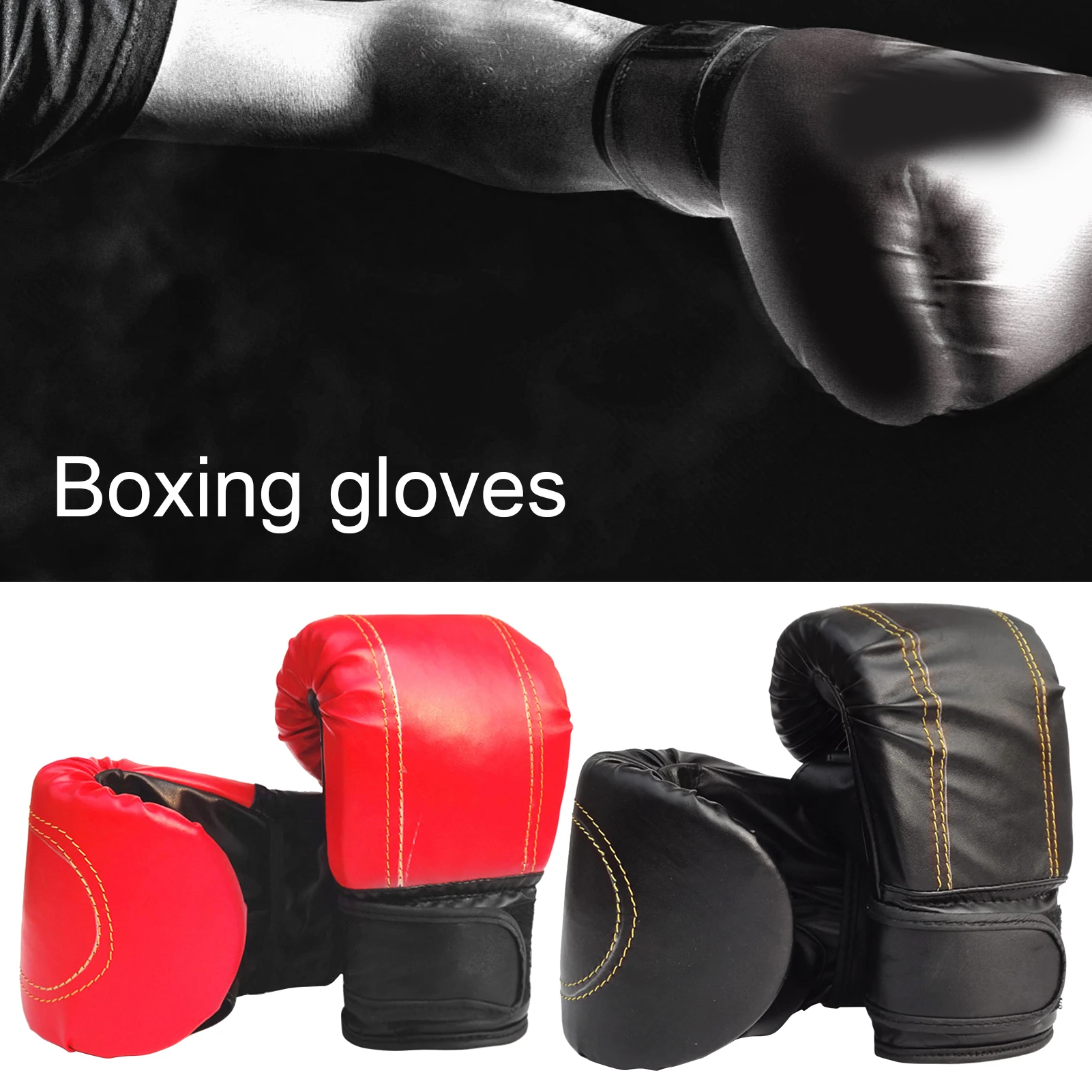 1 Pair Boxing Gloves Adults Women Men Boxing Sanda Gloves Unisex Boxing Training Exercise Leather Gloves Sports Protection Mitts