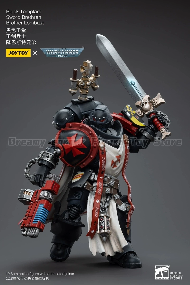 【consegna-in-24-ore】joytoy-warhammer-40k-black-templars-sword-brethren-brother-lombast-con-giunto-articolato-1-18-action-figure