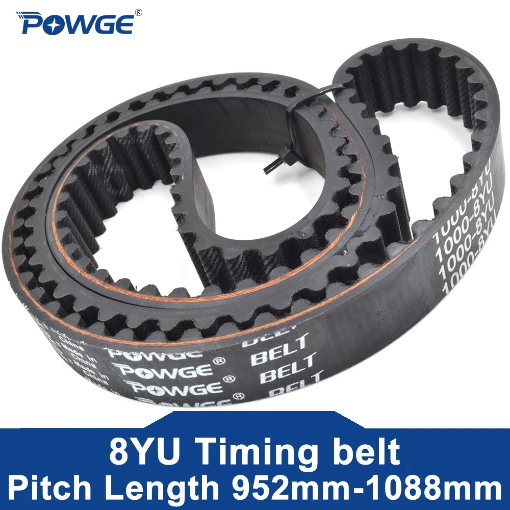 POWGE 2PCS 8YU Timing belt Lp= 952 960 968 976 984 992 1000 1008 1016 1024 1032 1040 1056 1064 1072 1080 1088  Width 10-100mm